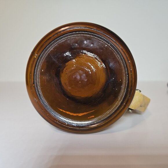 💥3/$24💥 Vintage Montreal Quebec Canada Siesta Ware Amber Brown Barrel Wood - Picture 7 of 8